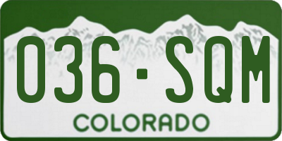CO license plate 036SQM