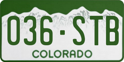 CO license plate 036STB