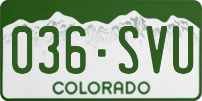 CO license plate 036SVU