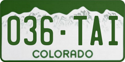 CO license plate 036TAI