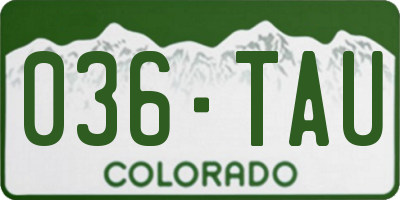 CO license plate 036TAU