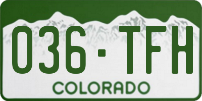 CO license plate 036TFH