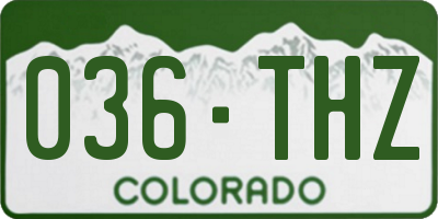 CO license plate 036THZ