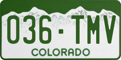 CO license plate 036TMV
