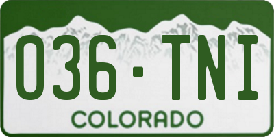 CO license plate 036TNI