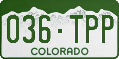 CO license plate 036TPP