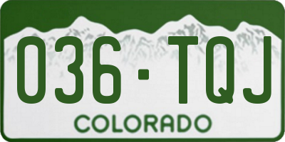 CO license plate 036TQJ