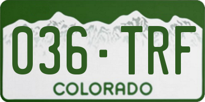 CO license plate 036TRF