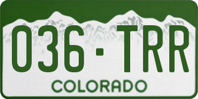 CO license plate 036TRR