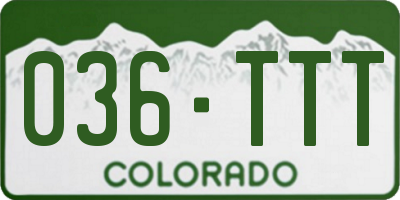 CO license plate 036TTT