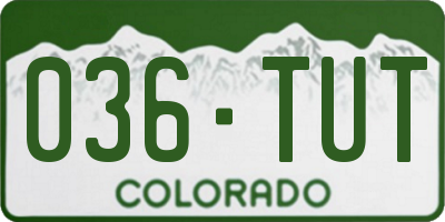 CO license plate 036TUT