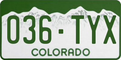 CO license plate 036TYX