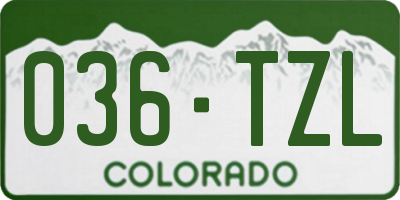 CO license plate 036TZL