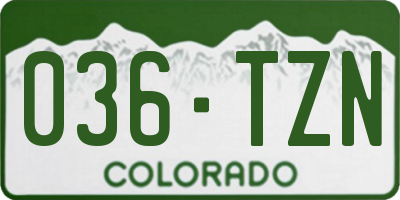 CO license plate 036TZN
