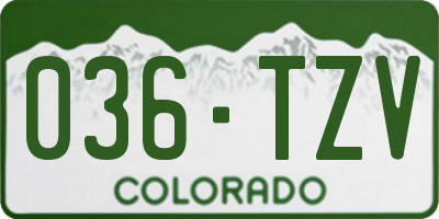 CO license plate 036TZV