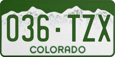 CO license plate 036TZX