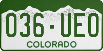 CO license plate 036UEO