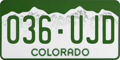CO license plate 036UJD