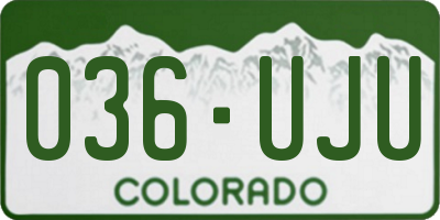 CO license plate 036UJU
