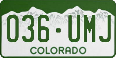 CO license plate 036UMJ