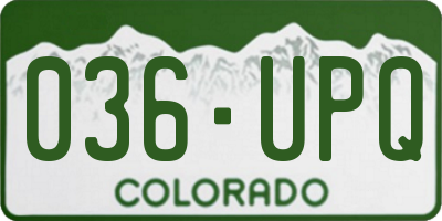 CO license plate 036UPQ