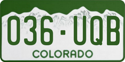CO license plate 036UQB