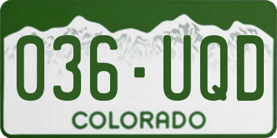 CO license plate 036UQD