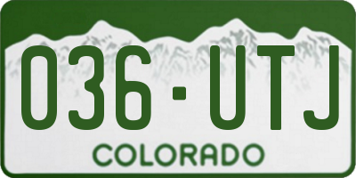 CO license plate 036UTJ