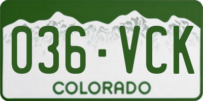 CO license plate 036VCK