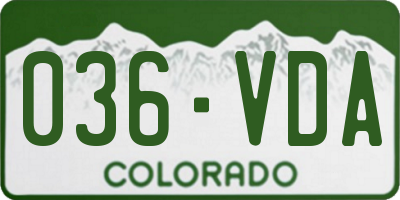 CO license plate 036VDA