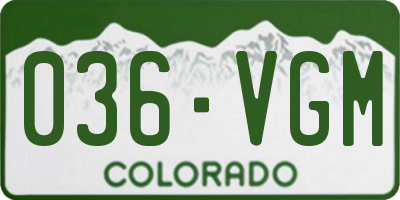 CO license plate 036VGM