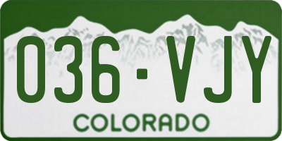 CO license plate 036VJY