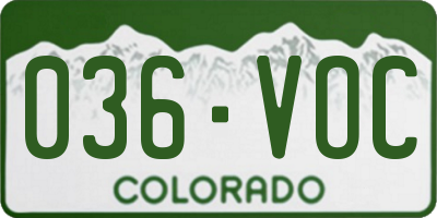 CO license plate 036VOC