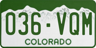 CO license plate 036VQM