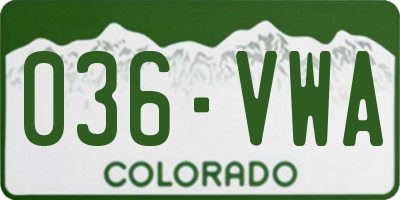 CO license plate 036VWA