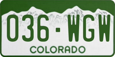 CO license plate 036WGW