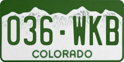 CO license plate 036WKB