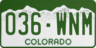 CO license plate 036WNM