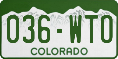 CO license plate 036WTO