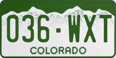 CO license plate 036WXT
