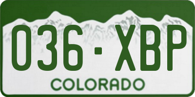 CO license plate 036XBP