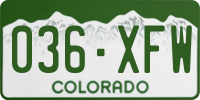 CO license plate 036XFW