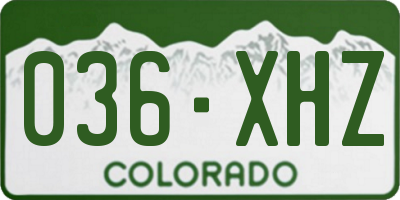 CO license plate 036XHZ