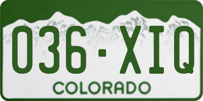 CO license plate 036XIQ
