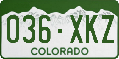CO license plate 036XKZ