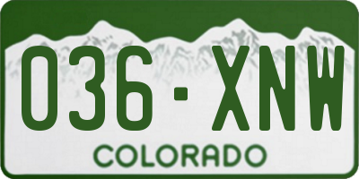 CO license plate 036XNW
