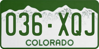 CO license plate 036XQJ
