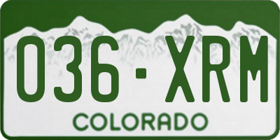 CO license plate 036XRM