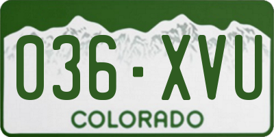 CO license plate 036XVU
