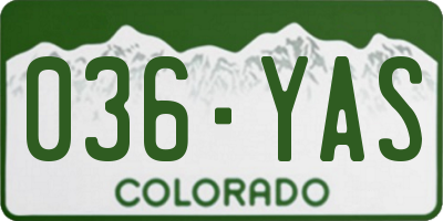CO license plate 036YAS